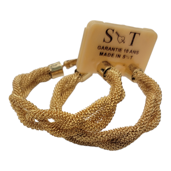 Large Mesh Twist, with  Gold Plated, Earing